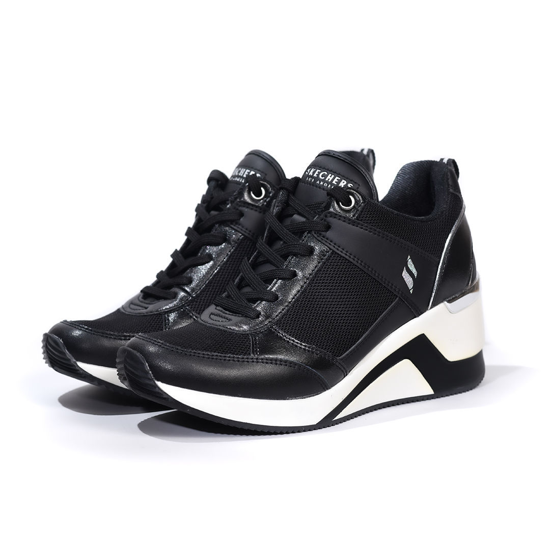 skechers million air up there wedge heel trainers