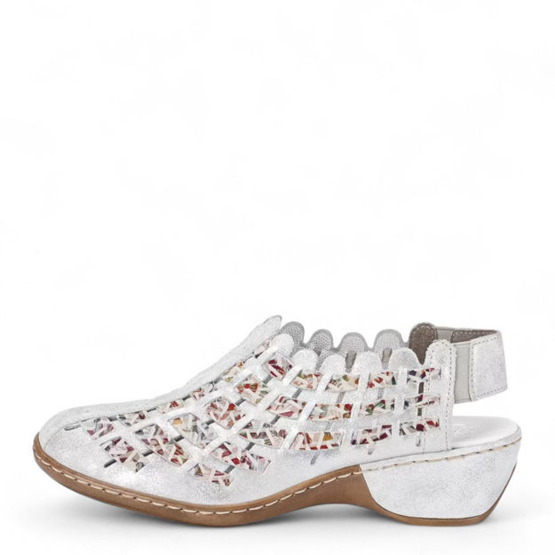 Slika Ženske sandale Rieker 47156 silver metallic